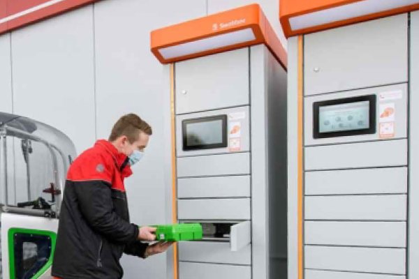 IoT technology from pironex in the Swobbee cordless vending machines Akkuwechselstation in Berlin mit dem pironex-IOT