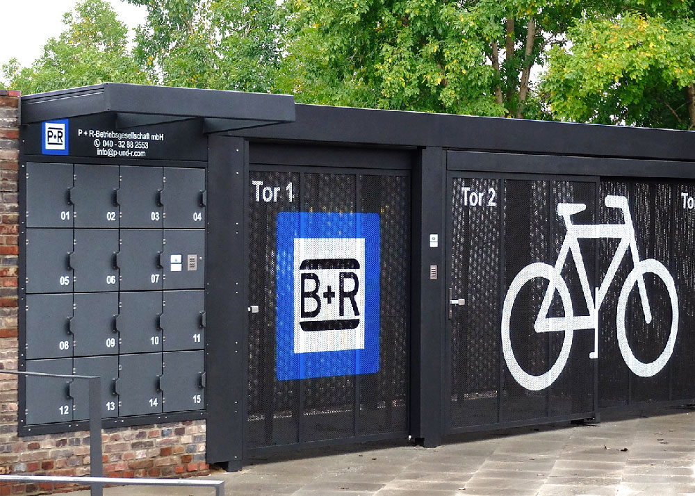 Automatic access system parking facility in Hamburg B&R storage facility in Hamburg